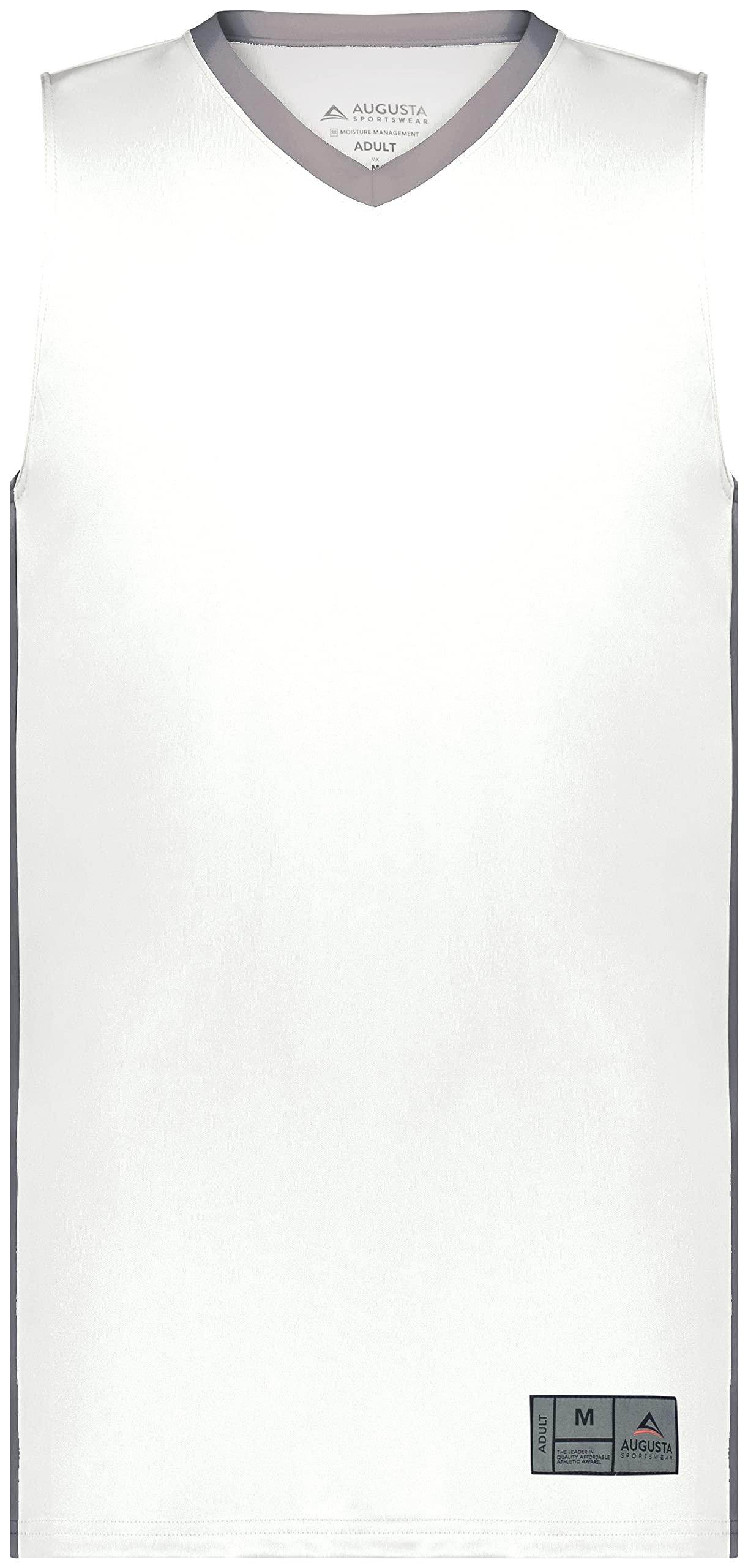 Augusta Sportswear Men's Standard Match-Up Basbketball Jersey, White/Graphite, Medium