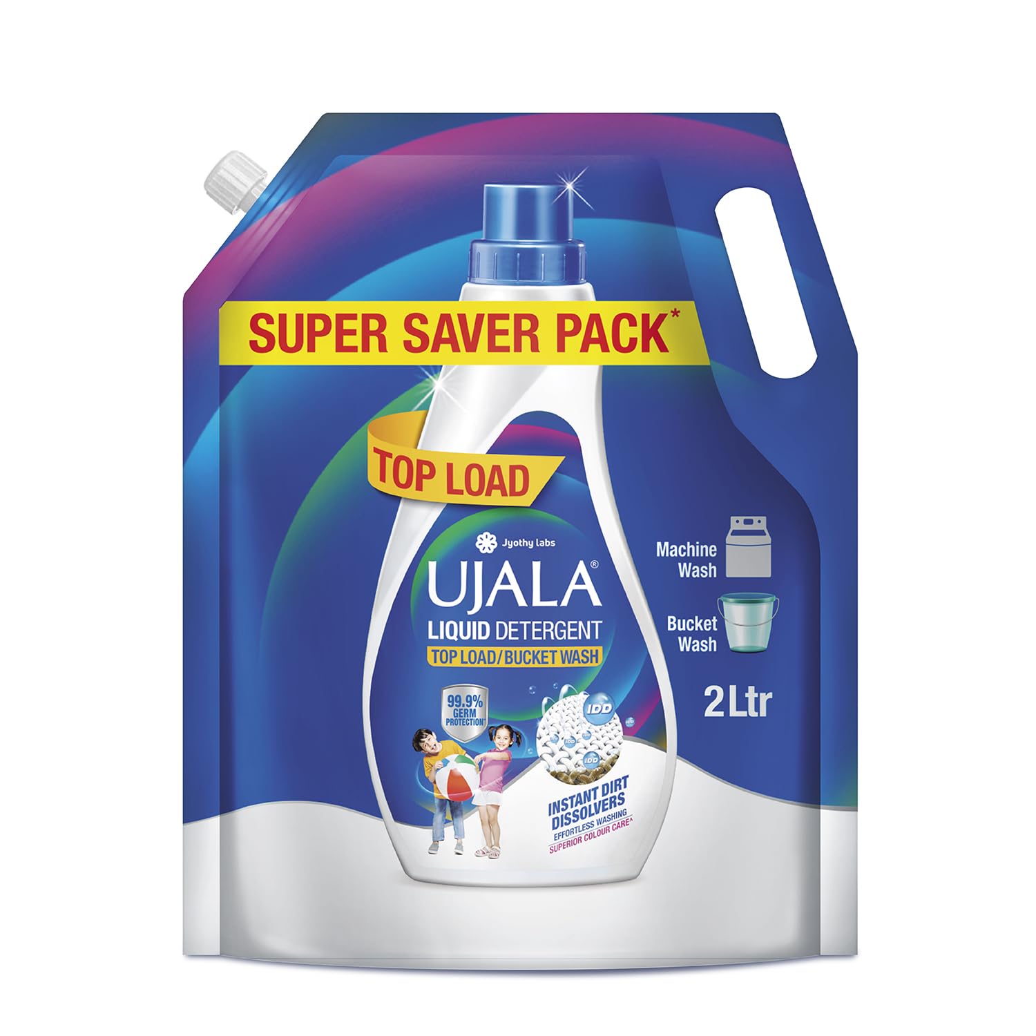 Top Load Liquid Detergent Super Saver 2L Refill Pack | Designed For Tough Dirt Removal | Superior Colour Care with Refreshing Fragrance | Ideal for Bucket Wash and Top Load Washing Machines