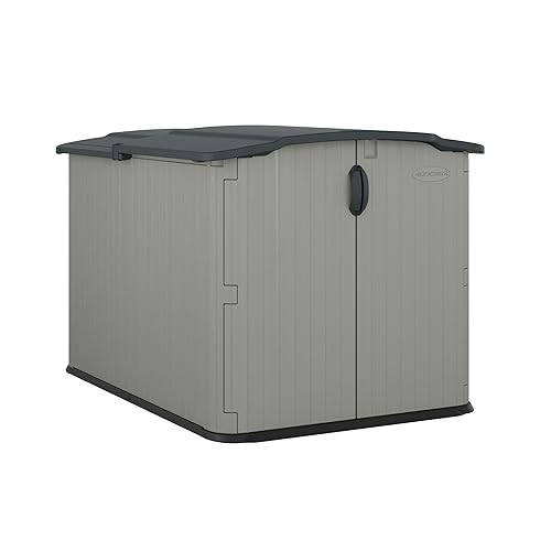 Suncast 138 Cu Ft Horizontal Outdoor Storage Shed, 57.5"x79.75"x52" Glidetop