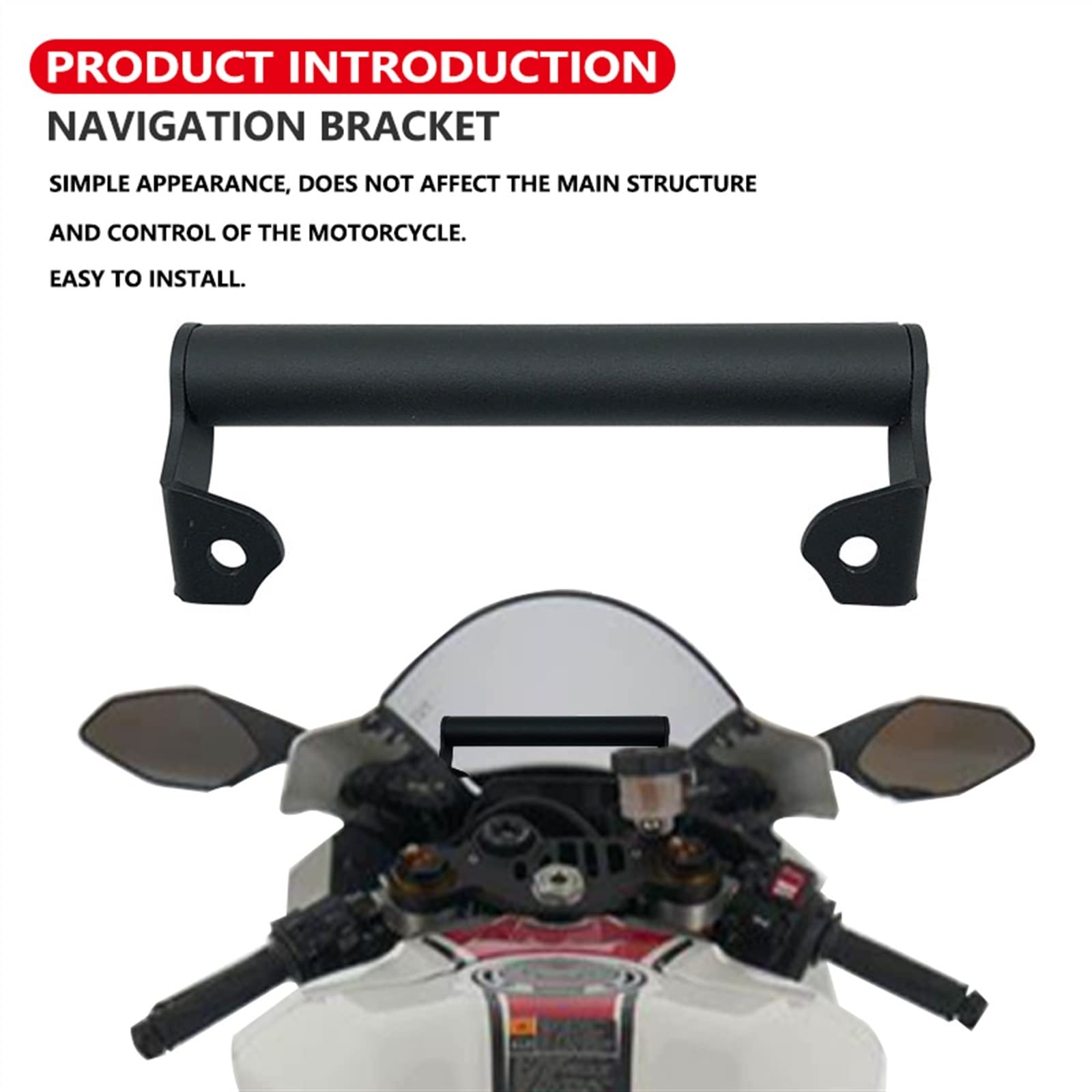 Compatible con Yamaha para YZF-R1M para YZF-R1 2015 2016 2017 2018 2019 2020 2021 2022 2023 Soporte De Placa De Navegación De Teléfono GPS para Motocicleta Soporte GPS teléfono