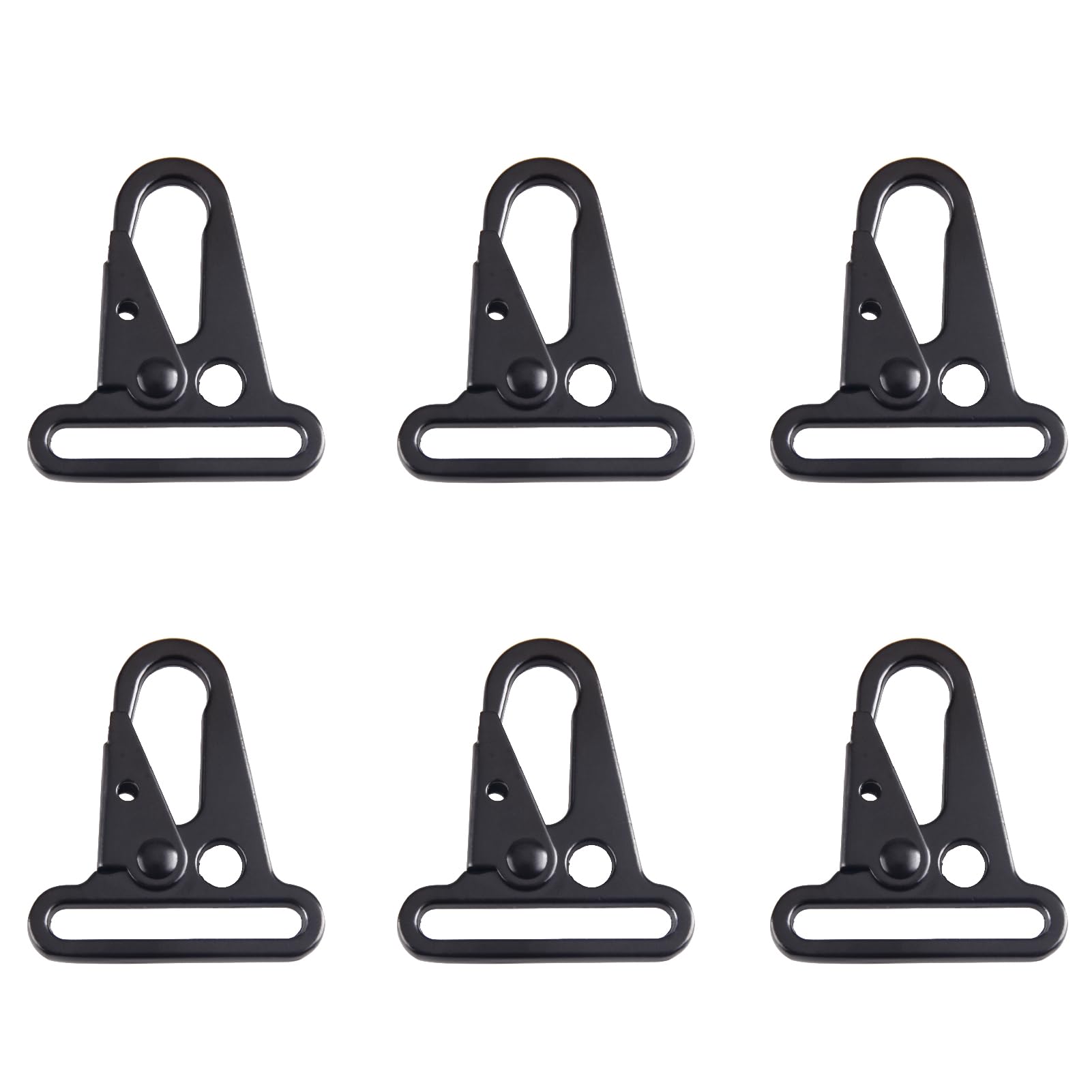 6 Pack Metal Rifle Sling Clips HK Style Sling Snap Hook Enlarged Mouth Clips Tactical Gear for Keyring Hang, Buckle and Paracord - 1