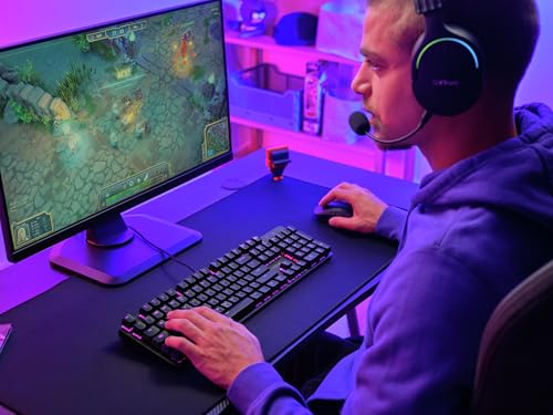 GXTrust 871 Zora Tastiera Meccanica 100% Layout Italiano QWERTY Retroilluminata RGB, Tasti Huano Lineari, Anti-Ghosting con N-Key Rollover, Tastiera Gaming con Filo USB, PC, Laptop, Nero - Tastiera gaming - Immagine 8