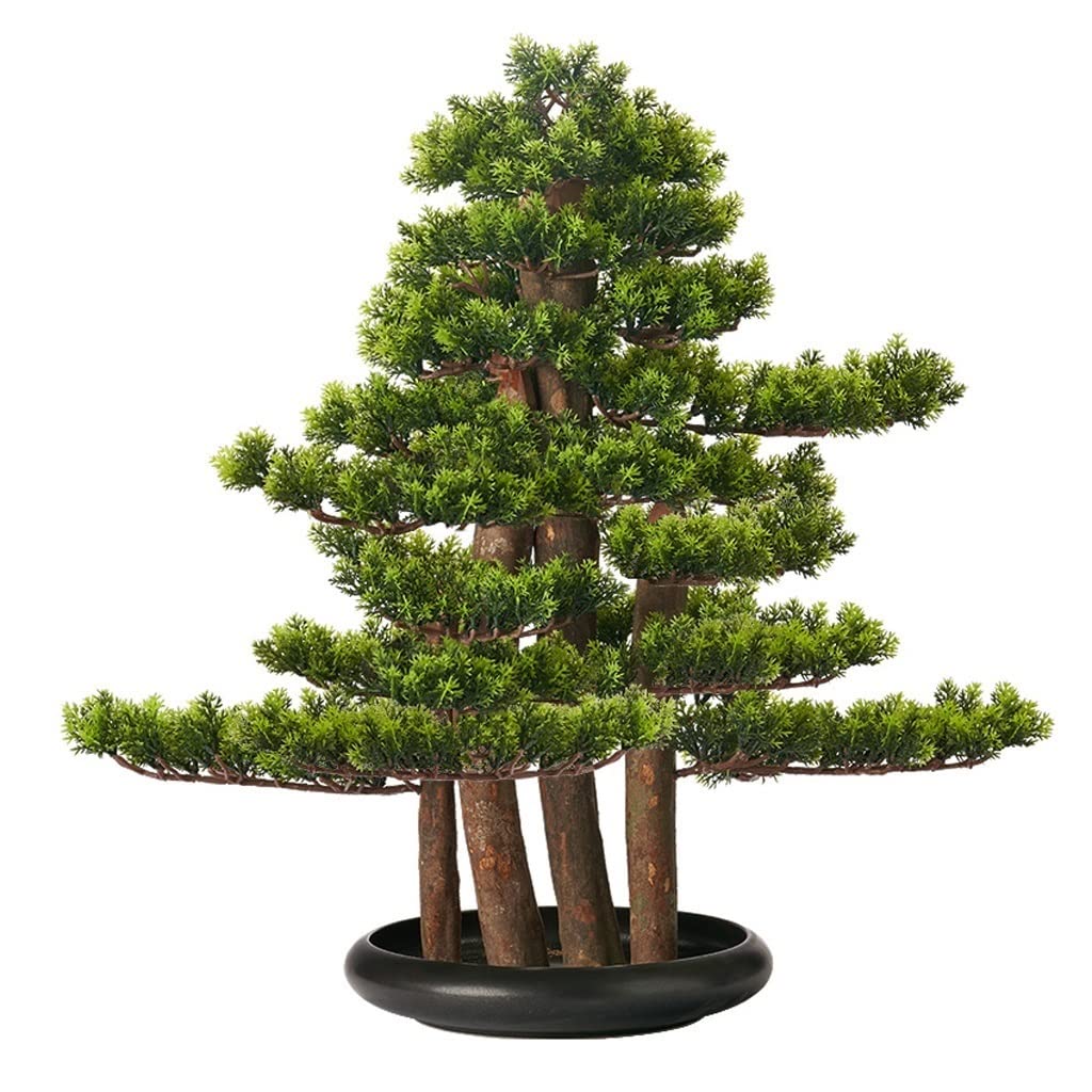 SWENEEN Home Fake Plants Artificial Bonsai Tree Plant Potted Simulation Pine Bonsai Interior Decoration Home Office Porch Potted Decoration Ornaments Artificial Bonsai Decoration,