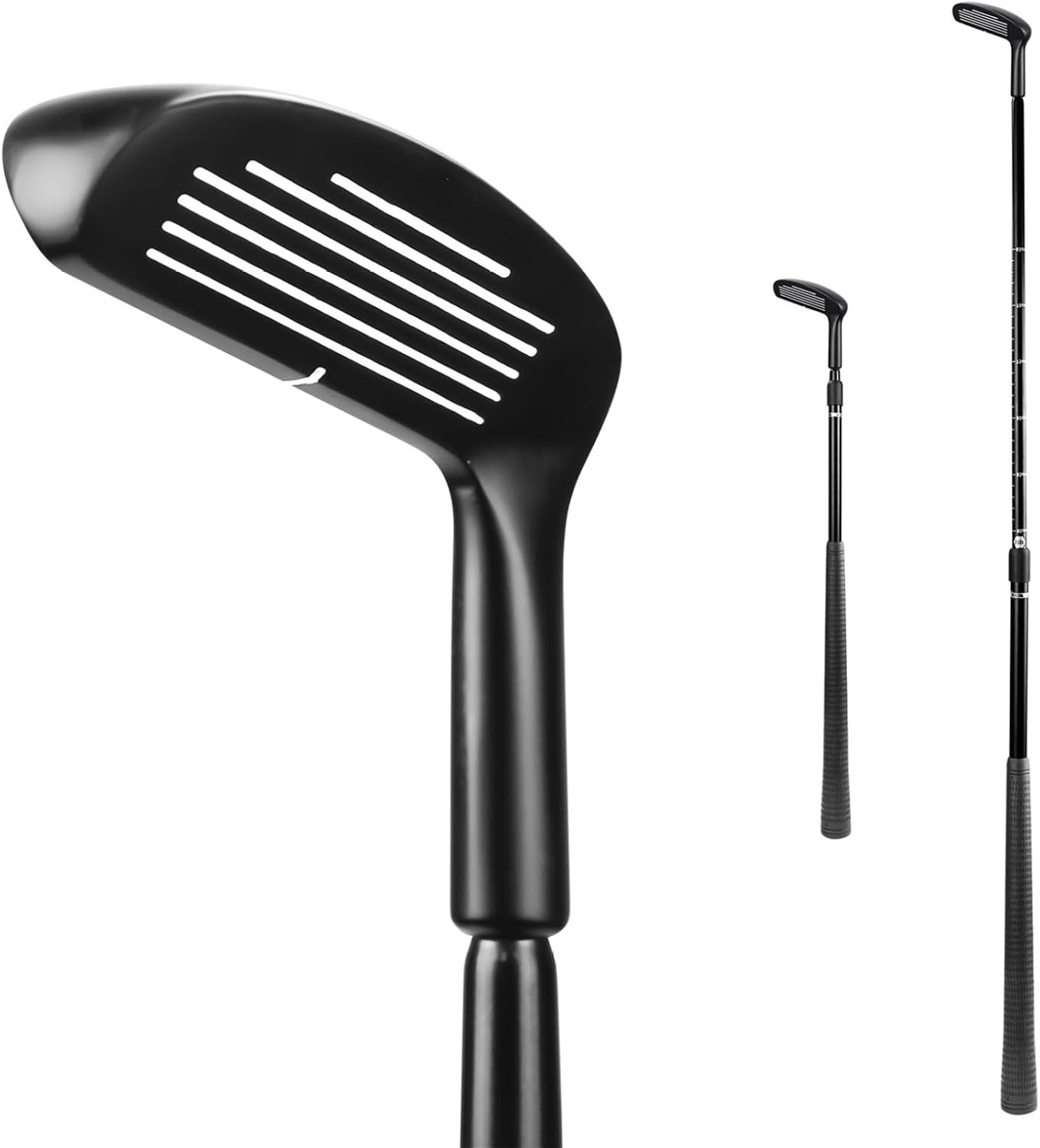 Hularka Retractable Golf Training Stick Dual Surface Chip Putter Zinc Alloy All in One Swing Practice Club
