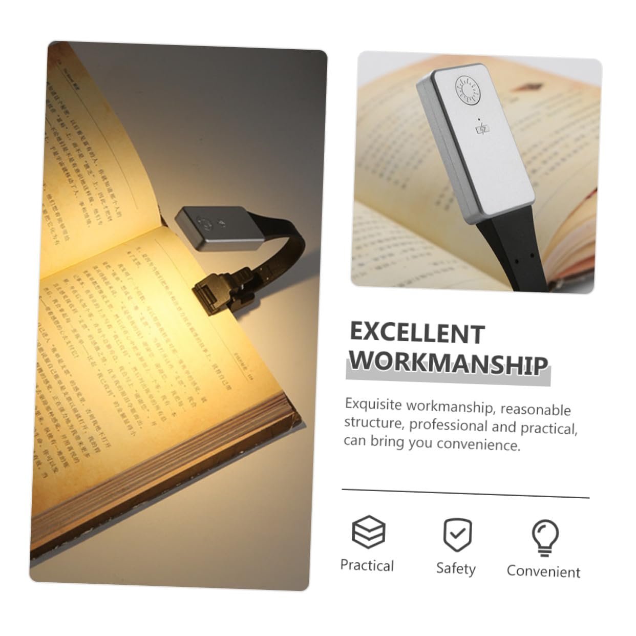 Lampada da Lettura LED Clip Doppia Ricaricabile Usb, Luce Regolabile a 3 Temperature, Leggera in Acrilico per Studio e Lettura Notturna