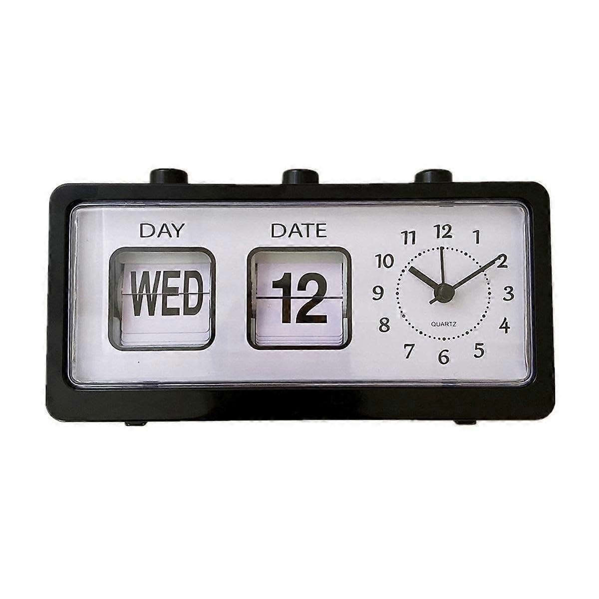 JOYHAPPST Mechanical Alarm Clock Novelty Flip Clock Desktop Digital Clock with Calendar Clock Home Decor Retr
