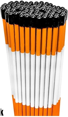 Paquete de 100 unidades de 48 pulgadas, estaca de nieve, naranja, cinta reflectante de 516 pulgadas