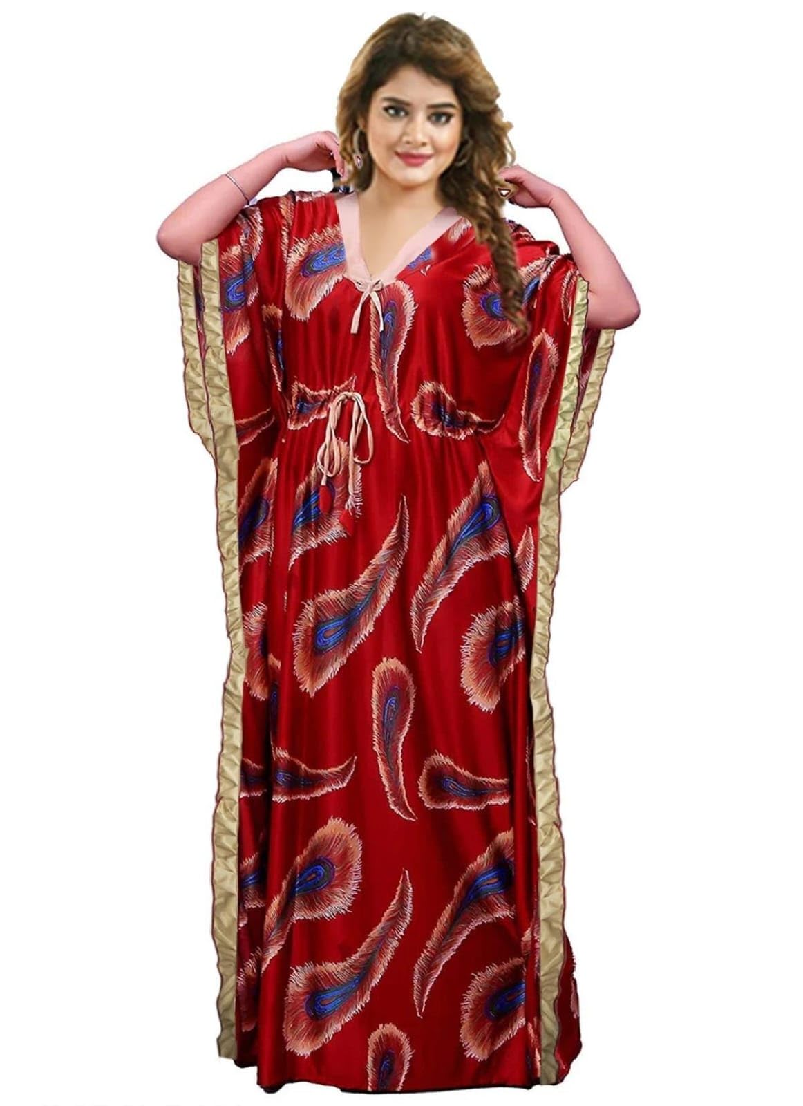 vfyn Satin Kaftan nighites/Maxi for Ladies/Women/Nightgown/Maxi-picture-43