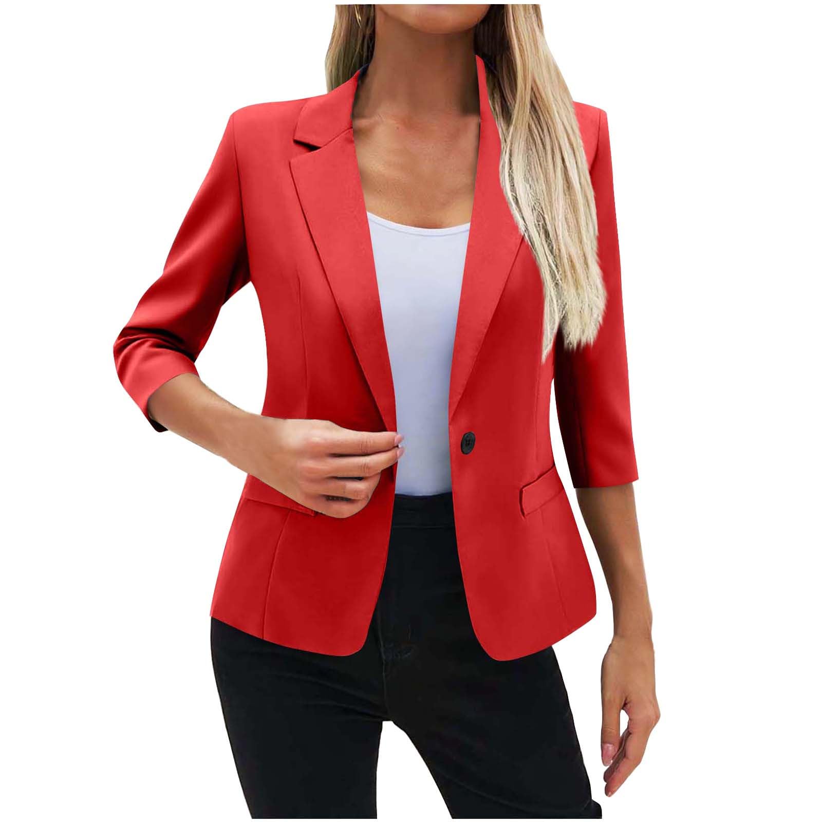 Womens Blazer Summer Casual Suit Plus Size Dressy Blazers for Women Woman Professional Linen Business Suits Jacket
