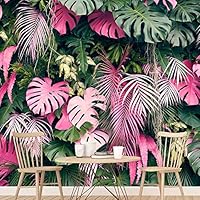 Wall Mural Flowers and Leaves Removable Self-Adhesive Wallpaper Wall Decoration for Bedroom Living Room - 66x96 inches