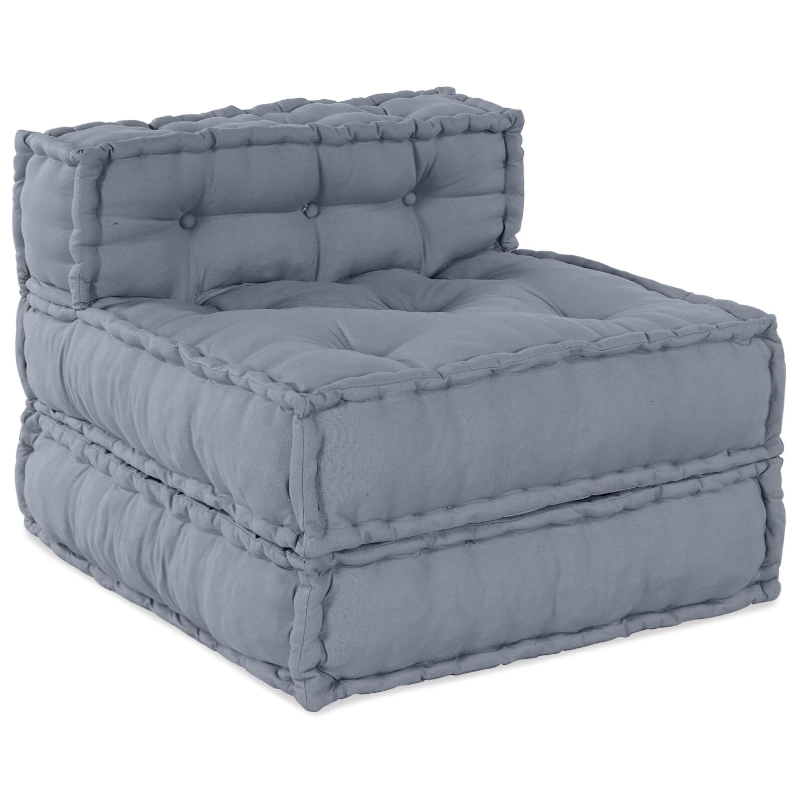 Dekor, Textilien: Bettwäsche, Kissen, Decken, Bezüge und Kissen, grauer Modular-Pouf, 70 x 70 x 54 cm