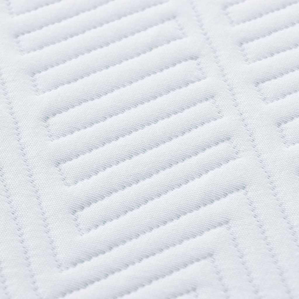 Colchón de espuma de gel, 90 x 200 cm, tejido jacquard blanco-azul, comodidad media para un sueño moderno
