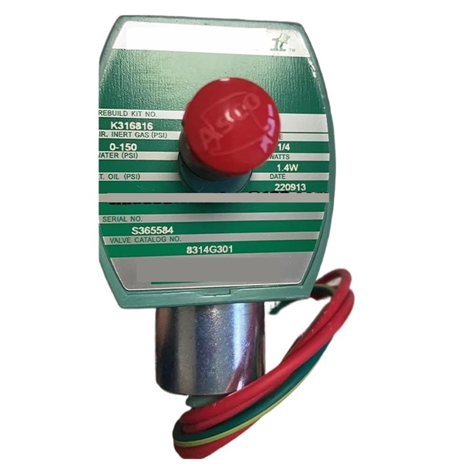 Électrovanne en acier inoxydable robuste 8314G301 DC24V haute résistance