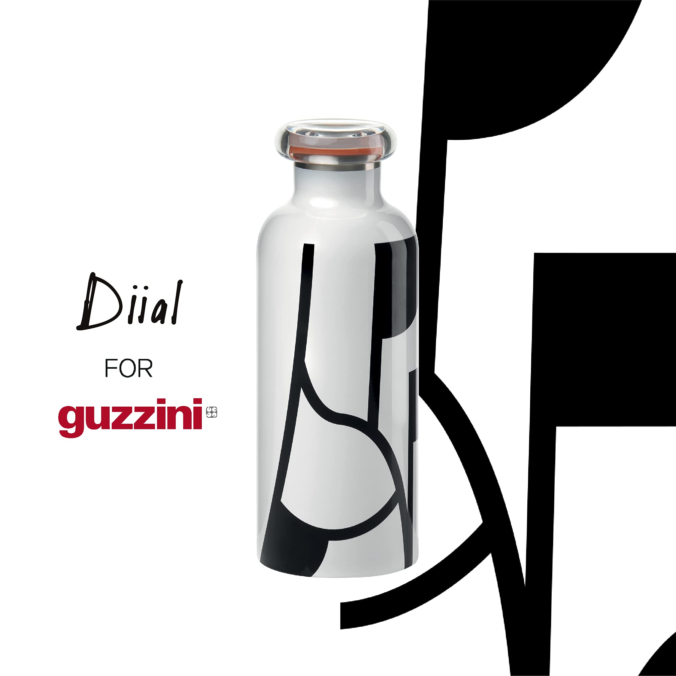 Guzzini - On The Go, STREET BOTTLE, Gourde isotherme de Voyage - Multicolore, Ø 7,3 x h21,2 cm | 500ml - 1167D952