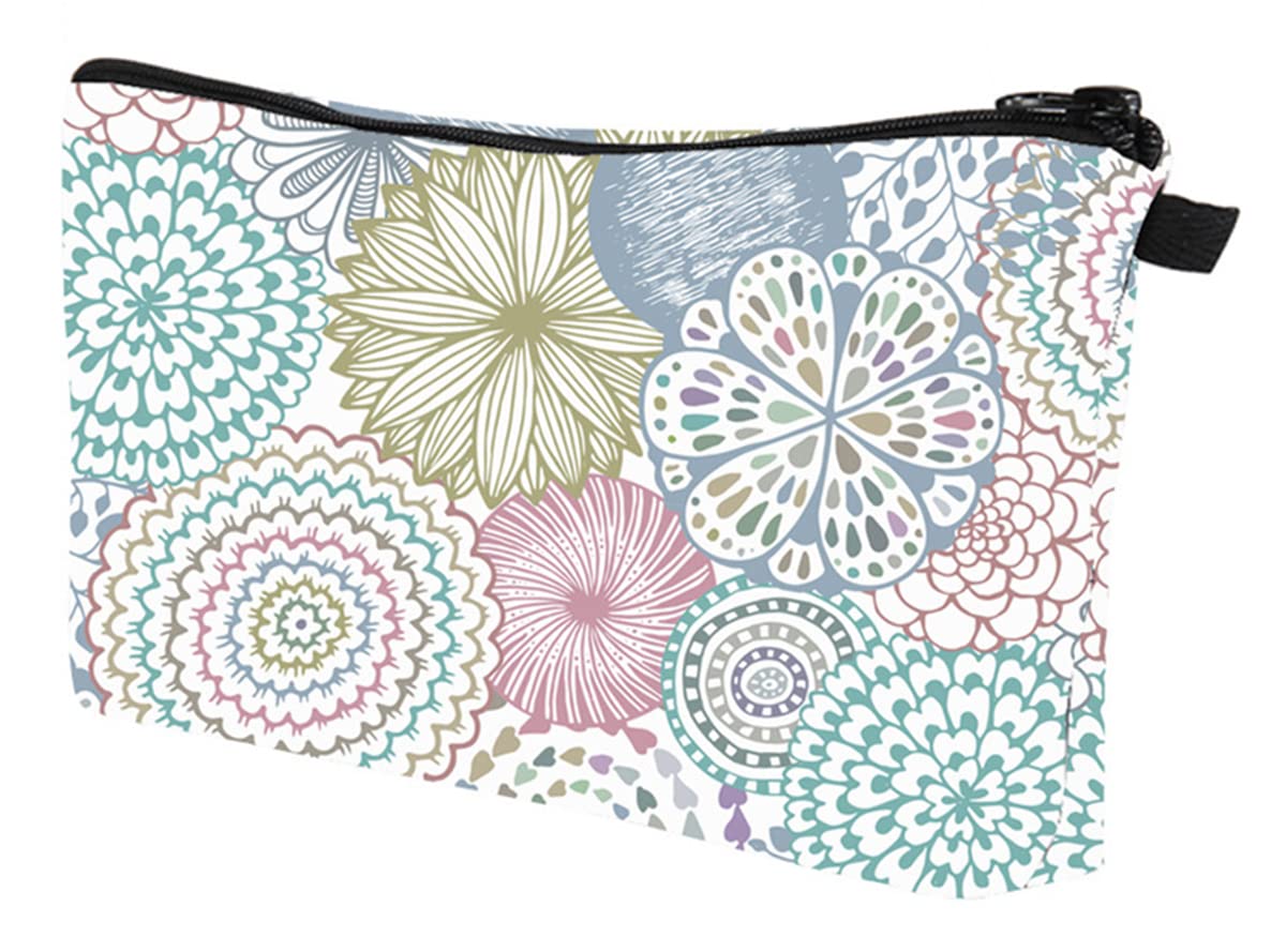 FAVORTALK Toiletry Bags for Women Portable Travel Cosmetic Bag for Women Beauty Zipper Makeup Organiser Bag with Beautiful Flowers Datura Pattern Washable Waterproof Makeup Bag B1087 - 3