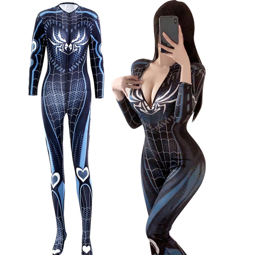 Lingerie for Women Lovely Polyester Girl Printed Bodysuit Deep V Neck Teddy Babydoll Backless Mesh Babydoll Nightwear Swimming Spider Costume-image-44