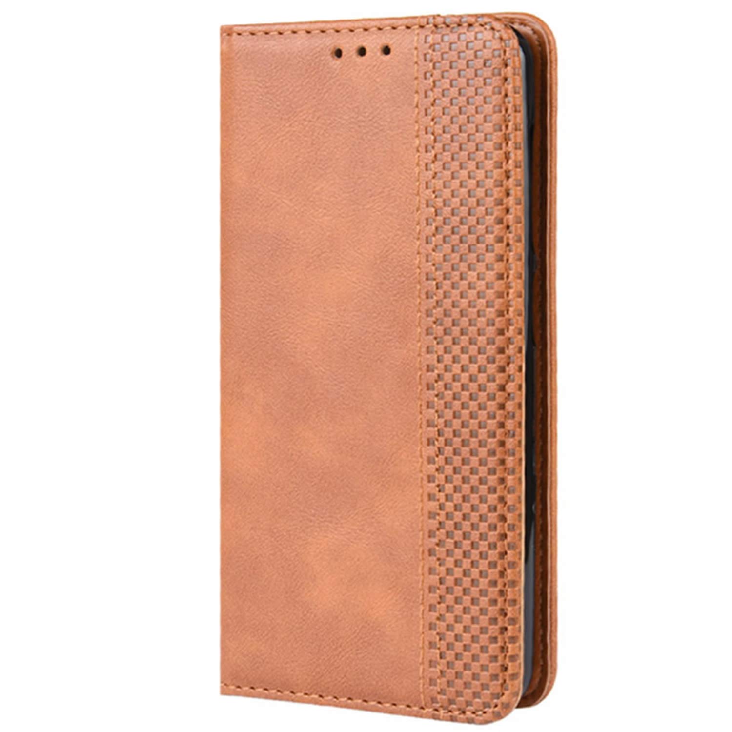 Custodia In Pelle PU Per Vodafone Smart V10 VDF730, Con Slot Per Carte E Supporto Per Video, Marrone Effetto Vintage - 4