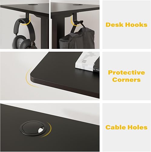 Miniatura 8 de Escritorio eléctrico de pie ajustable en altura, mesa ergonómica de pie de 48 x 24 pulgadas, escritorio de oficina en casa con tablero de empalme,