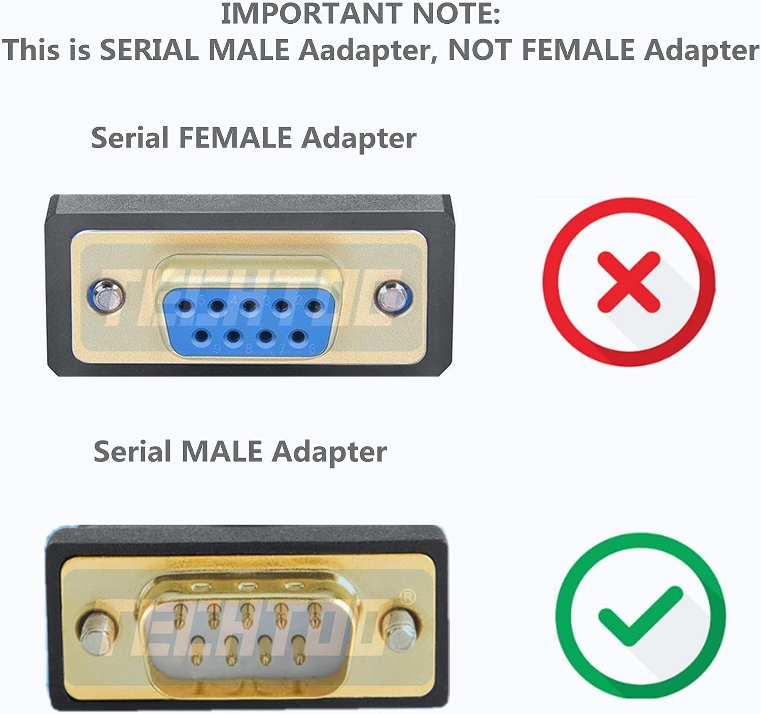 TECHTOO Adaptador USB a Serial RS232 DB9 de 4 puertos USB a Seria, cable serie de 9 pines con tornillos de mariposa (chip prolífico con tornillos de pulgar, 4 puertos)