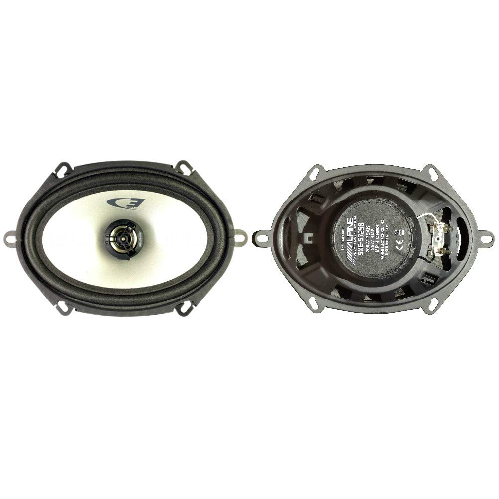 ALPINE SXE-5725S Paire d'enceintes coaxiales ovales 2 Voies 5 x 7 13,00 x 18,00 cm 130 x 180 mm 35 Watts rms 200 Watts Max 4 ohms Voiture, la Paire