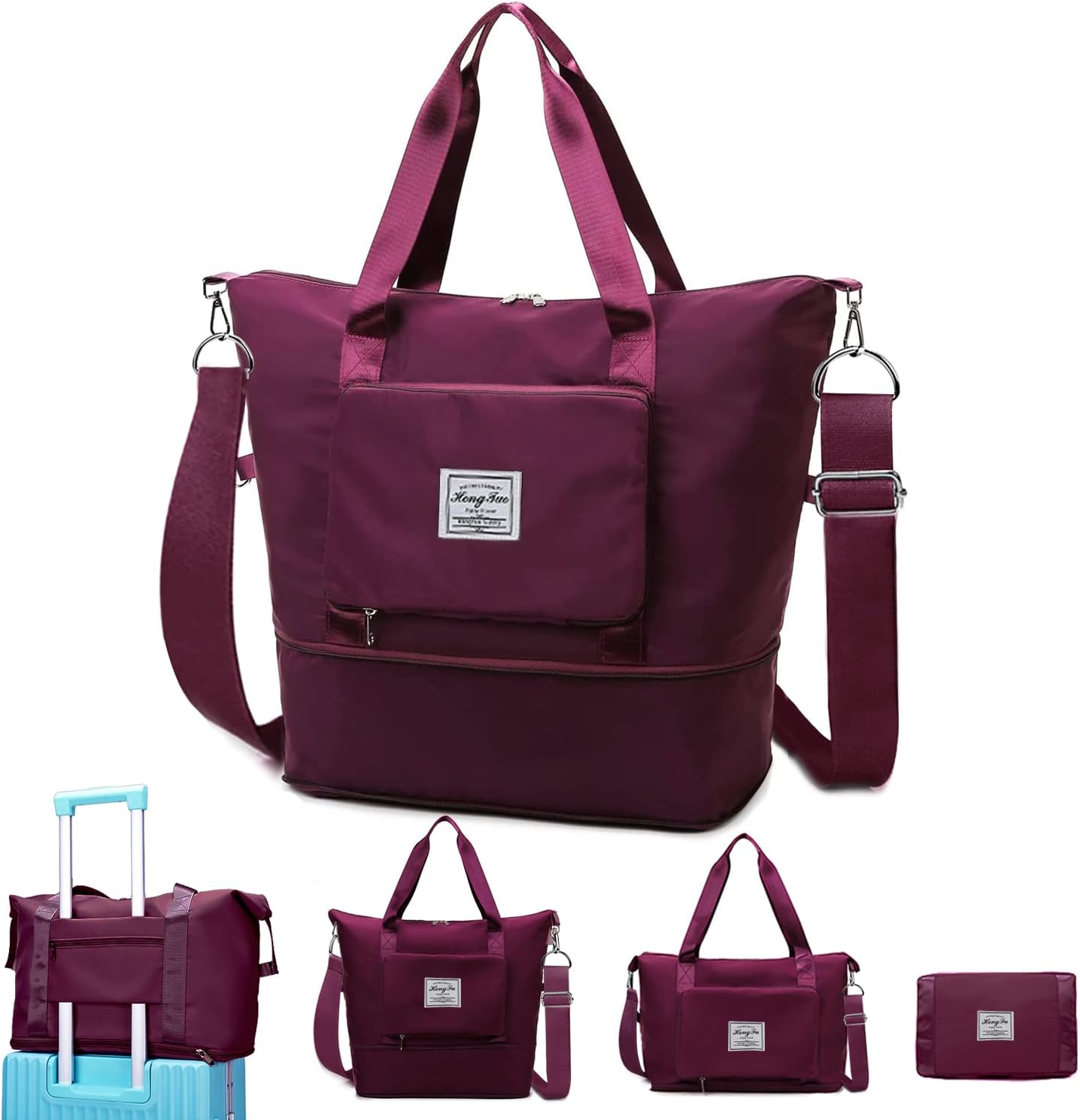 Travel Duffel Tote Bag,Travel Weekender Overnight Bags Women Carry On Bag Totes for Airplanes,Sports Gym Duffle with Trolley Sleeve