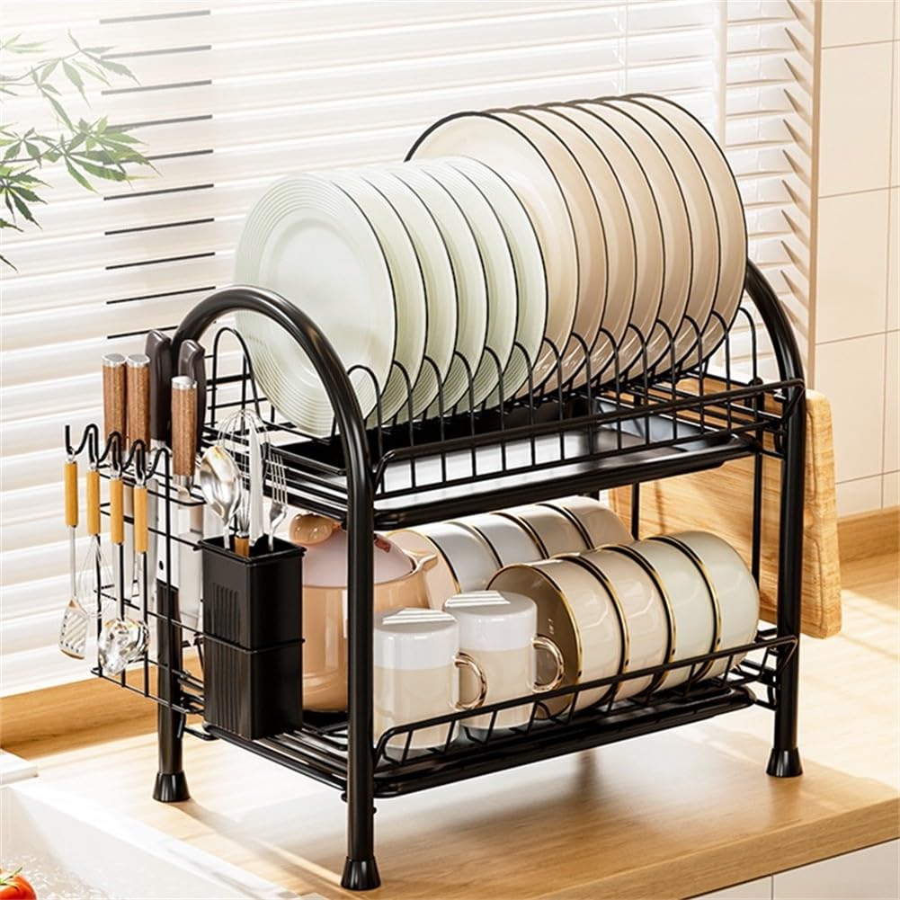 Carbon Steel Dish Drainer 2-Level Rust Resistant
