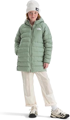 The North Face Girls' Reversible Perrito Parka | Waterproof Jacket with Internal Waist Cinch Cord & Secure Zip Chest Pockets, Slate Moss, Small