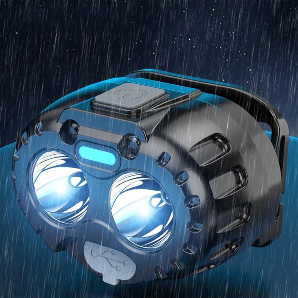 Lampe Frontale Rechargeable à capteur, Lampe Torche LED, Lampe Frontale USB, idéale for la pêche ou Le Camping