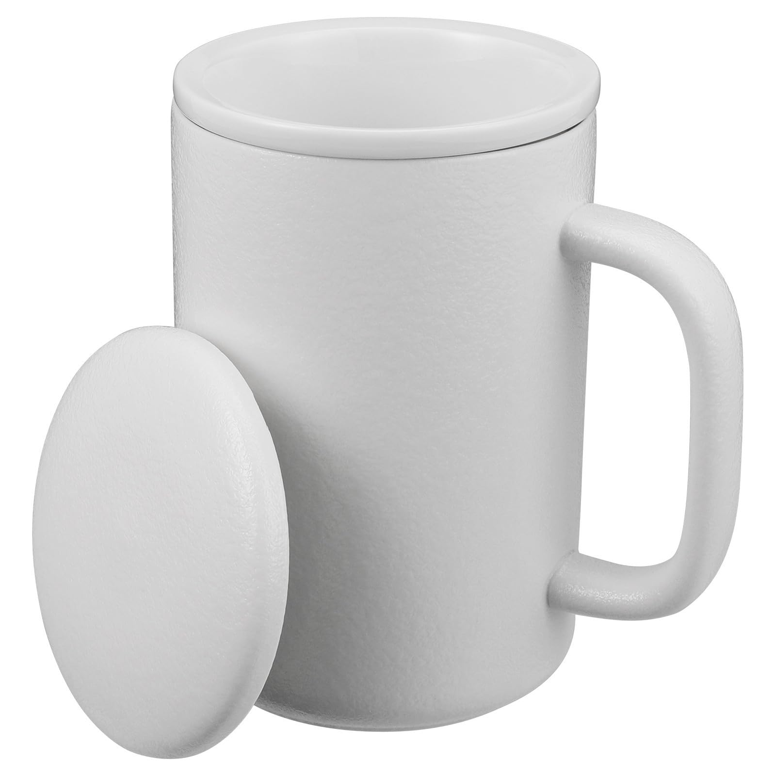 Taza de Té de Cerámica de 400ml Infusor y Colador para Separar Residuos, Tapa para Mantener Temperatura, Diseño Moderno y Simple Adecuado para Oficina