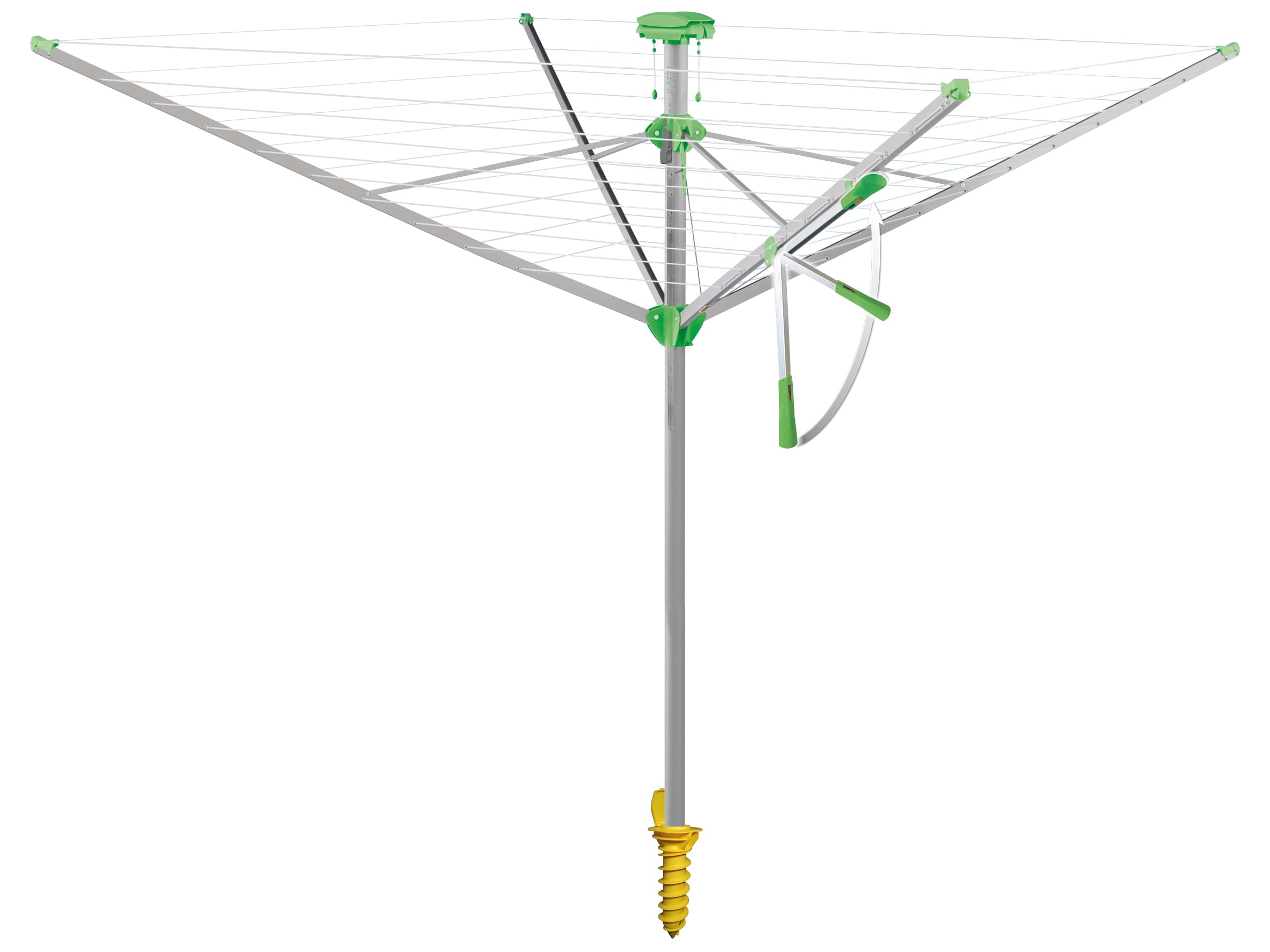 JUWEL Wäschespinne Novaplus 600 Lift (für 5-6 Wäscheladungen, Wäscheschirm mit Schutzhülle und Eindreh-Bodenhülse, Einhand-Automatik, stufenlose Höhenverstellung) 30091