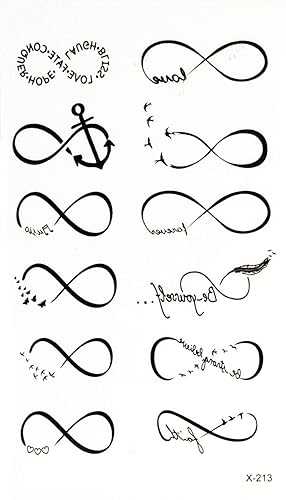 Miniatura 3 de Mini tatuajes, 2 hojas de ancla, corazón, pájaro, ocho líneas infinitas, tatuajes de dibujos animados, calcomanías de arte, impermeables, pintura