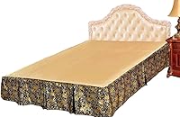 Vista 6 de Tache - Elegante falda de cama con volantes y rosas doradas, tamaño King