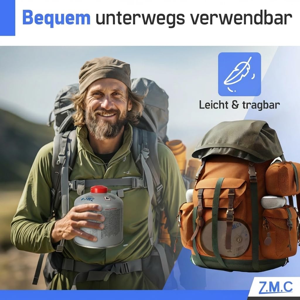 Z.M.C Kartridże gazowe 230 g/485 ml z zaworem śrubowym (2 x kartusze gazowe 230 g)