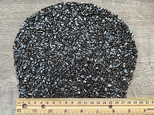 Image of 2 oz Lot Natural Semi Tumbled Hematite Gemstone Chips, Hematite Crushed Mini Crystals, Undrilled Crystal Chips (Hematite Small)