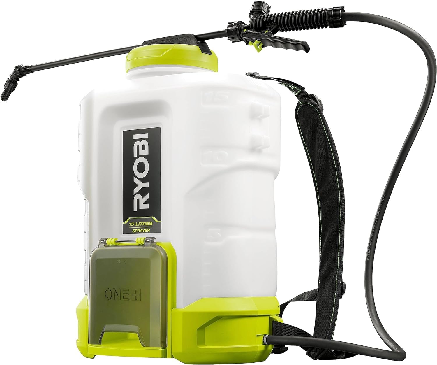 Ryobi Pompa Irroratrice Spalleggiata a Batteria 18V One+, Spruzzatore con Ampio Serbatoio da 15 L, Pressione max 6,2 bar e Portata max 1,8 l/min, Senza Batteria, RY18BPSB-0
