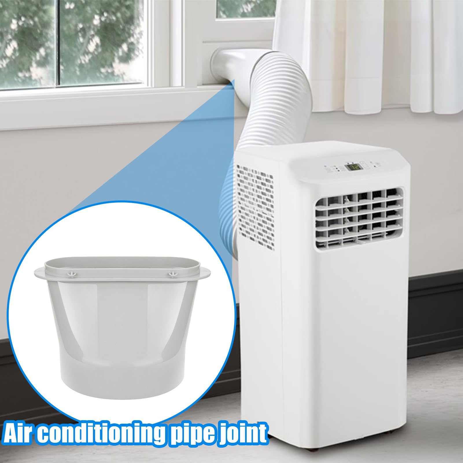 Flacher Klimaanlagen Adapter - Für 130mm/150mm Abluftschläuche An Fenstern