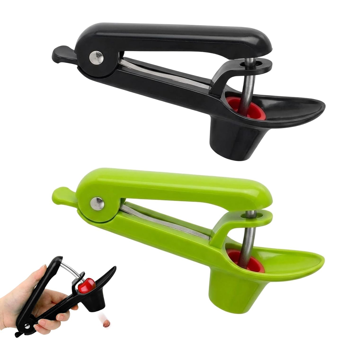 2 Pcs Cherry Pitter Tool, Reuseable Cherry Pit Removal Tool, Cherry and Olive Pitter Tool for Home Baking and Snack Preparation