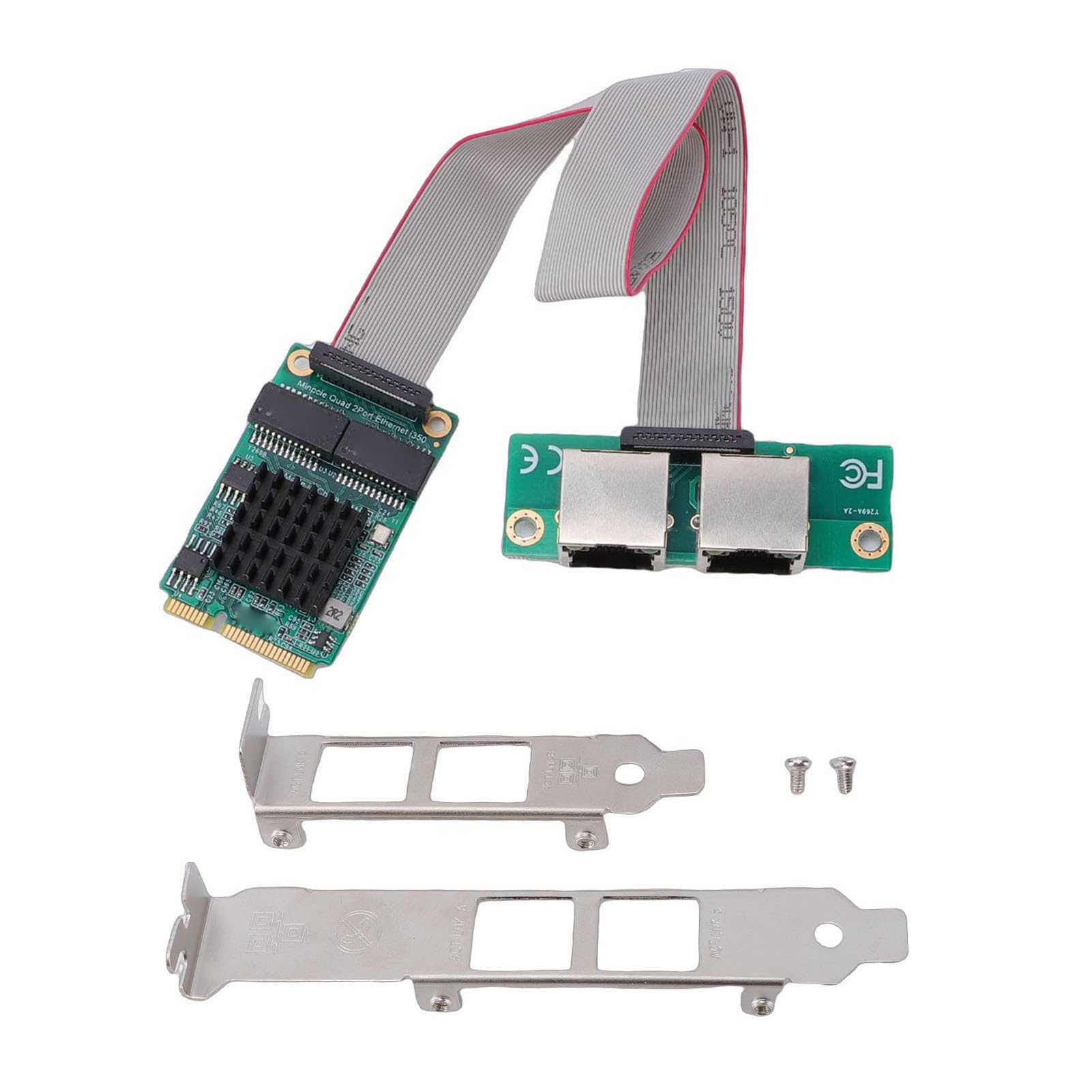 Adattatore RJ45 Mini PCIe Gigabit Ethernet a Doppia Porta per PC Industriale, Controller I350 della Scheda di Rete per Computer Desktop
