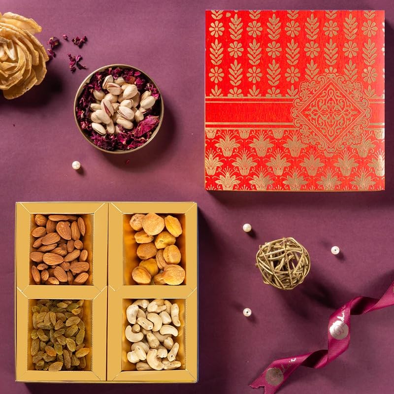 Bay Nut Dry Fruit Gift Box for Diwali, Assorted Dryfruits Gift Hamper Pack, Almonds, Pistachio, Cashew Nuts, Raisins, 50gm Each | Gifting Collection for Any Occasion (250 gm) (Assorted Design) (B0CHMYC9DR) Amazon Price History, Amazon Price Tracker