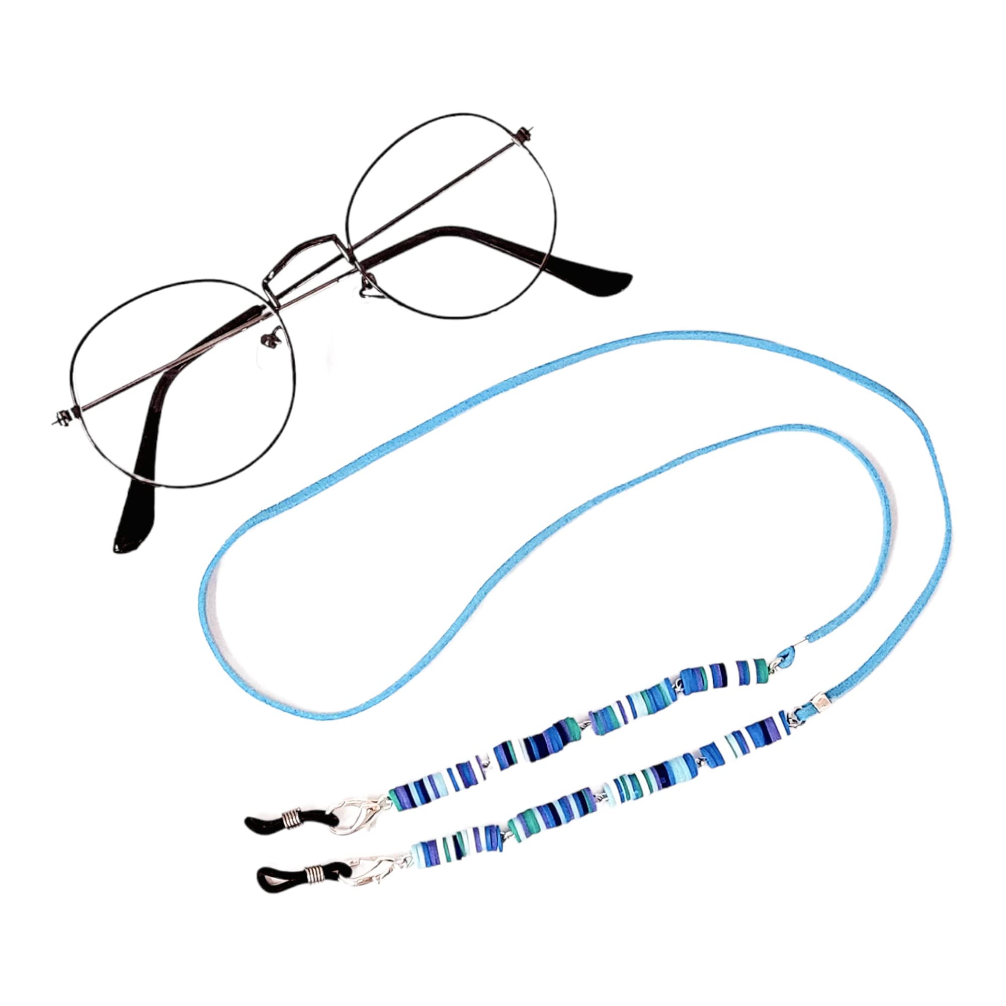 Fimo Beaded Leather Strap Spectacle Chain - Lanyard Chains And Spectacle Holders - Beaded Eye Glasses Chain Eyeglass Holders - Spectacle Chains and Beaded Cords for Women