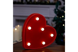 Heartfelt Illumination: Light Up Letters Adorned with a Radiant Red Heart