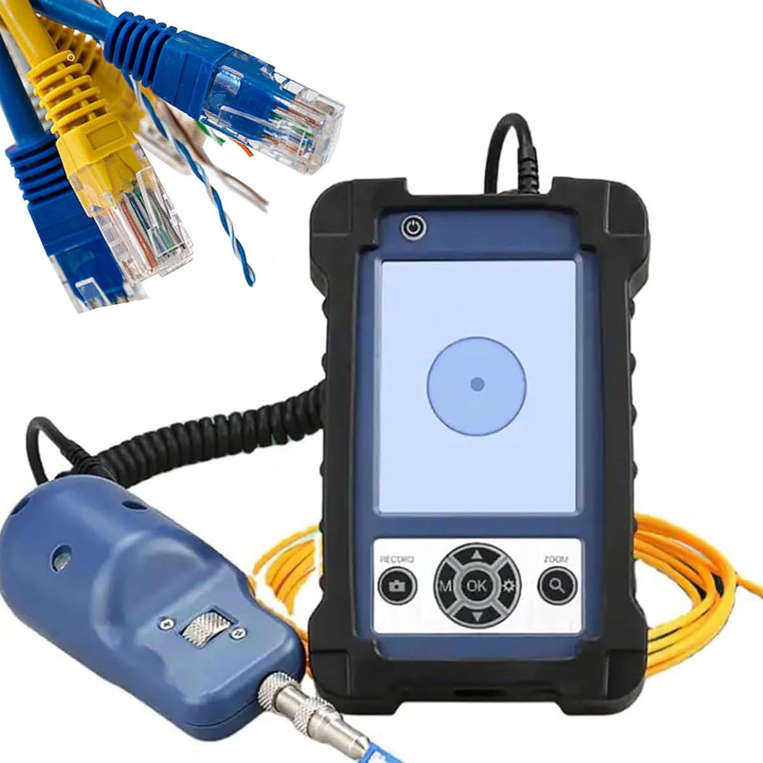 ToayNia Fiber Optic Inspection Probe with 400X Microscope,Fiber Optic Inspection Cleaning Kit,Fiber Microscope With 3.5inch Screen,Supports FC/ST/SC/LC female connectors