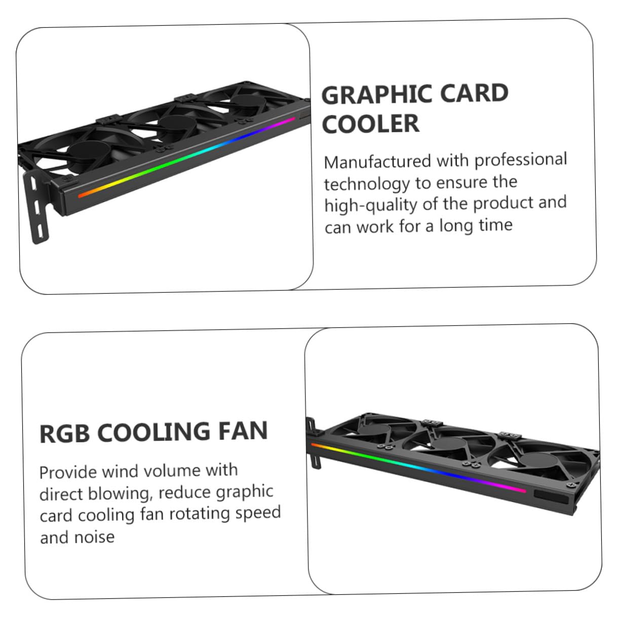 HEMOTON Ventilador Enfriador Para Tarjeta Gráfica Refrigeración Argb Accesorio De Computadora