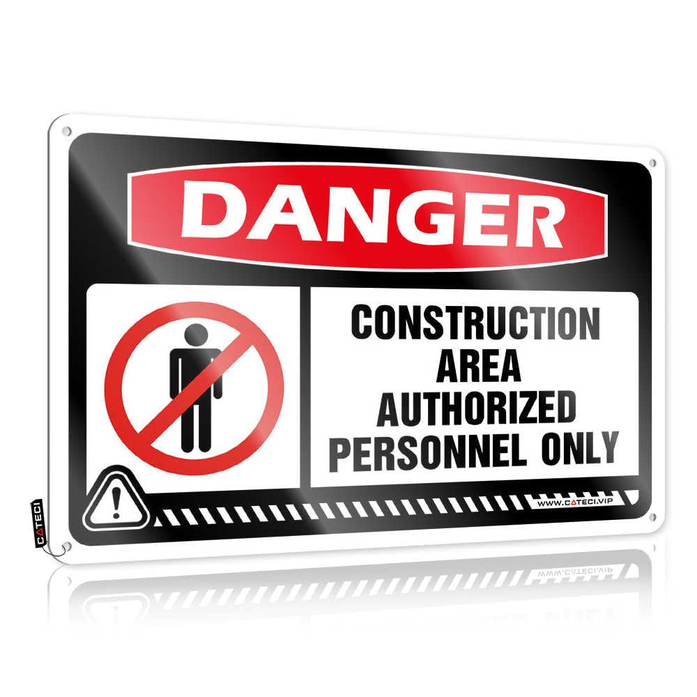 Fzfn Men's Colour Fall Decor Nice Tin Metal Decor | Danger Construction Area Authorized Personnel Only Funny Decorative Wall Art Ready To Hang For Dining(30X40cm)