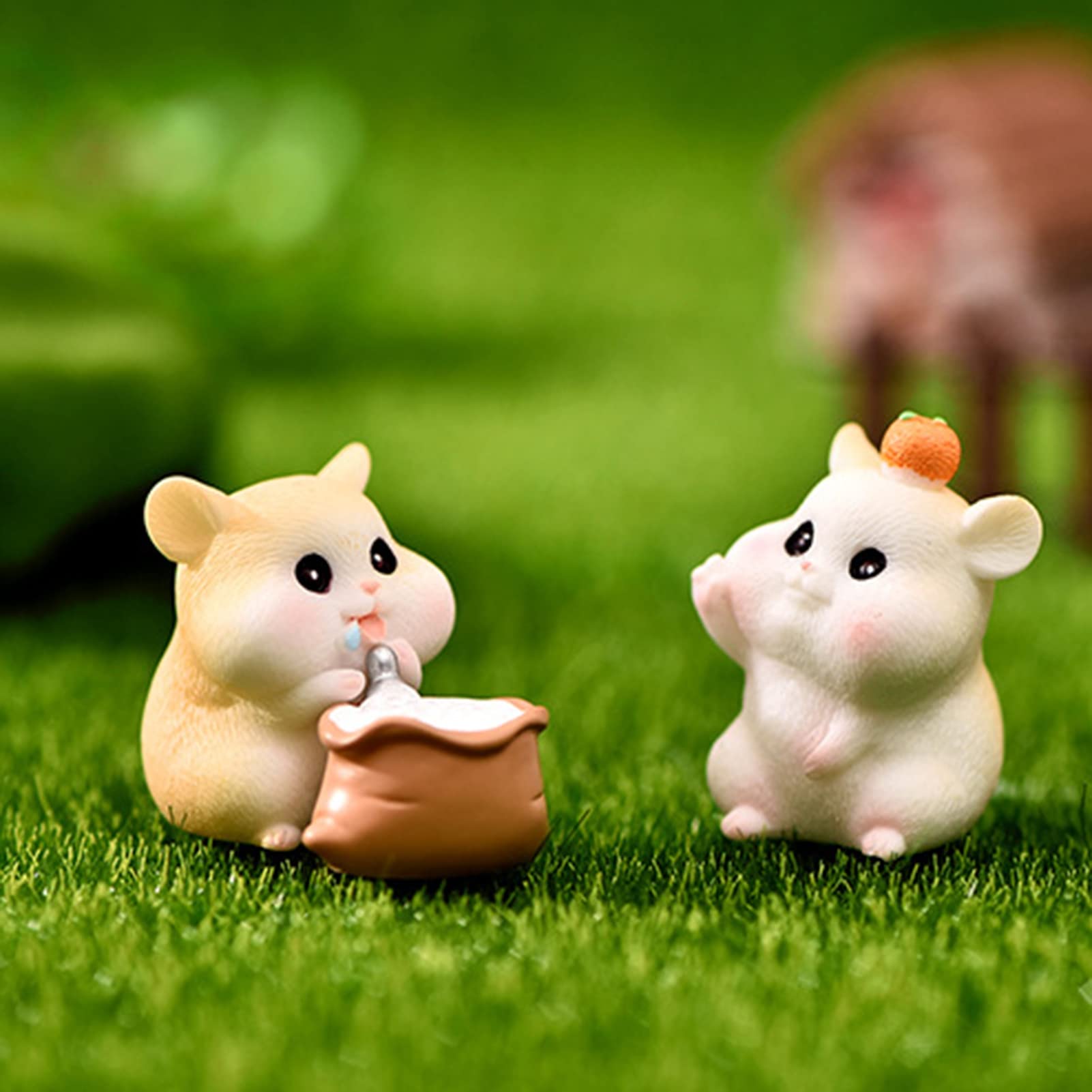 XnxnzhHo Mini-Hamster Deko – Harz-Skulpturen Für Feengarten, Bonsai & Mikro-Landschaften