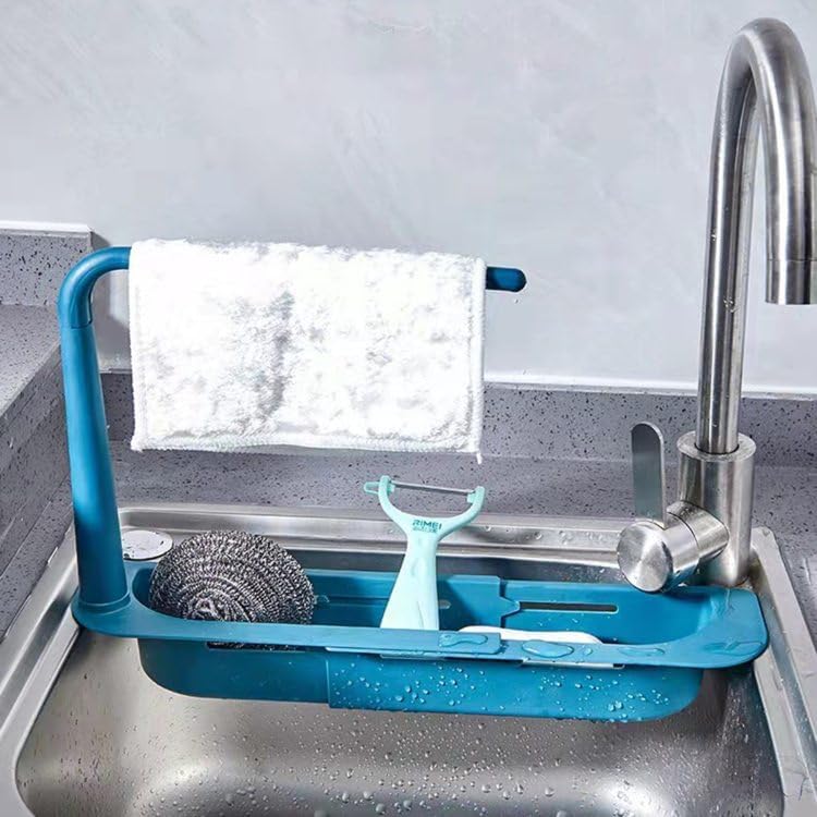 BITLOK Sink Drain Rack Soap Sponge Holder Organizer Sink Shelf Hanger Expandable Storage Basket Kitchen Tools (B0CQ564Z39) Amazon Price History, Amazon Price Tracker