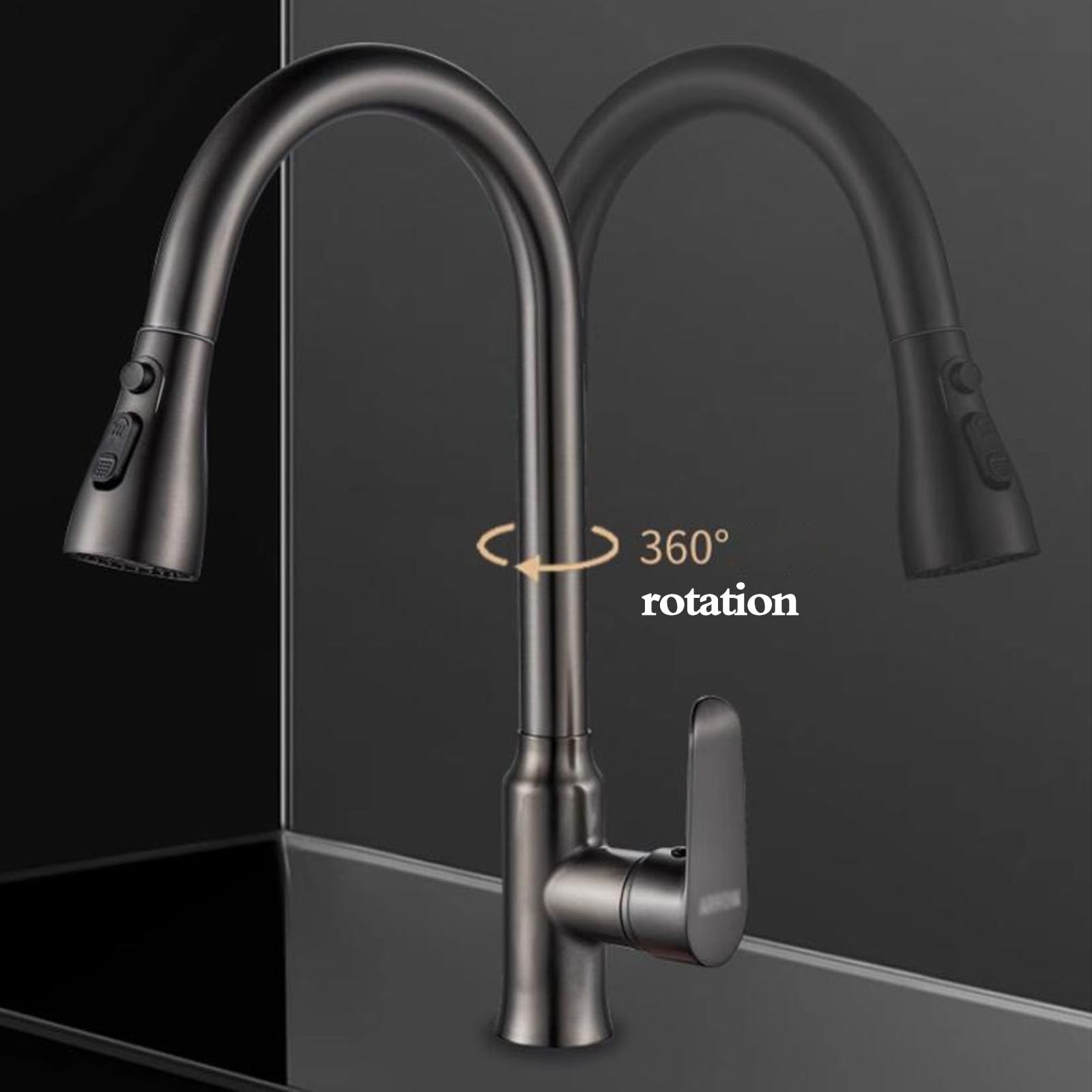 RajoNN Cocina Accesorios Grifo de Cobre Grifo Giratorio Extraíble Simple Grifo Universal para Lavavajillas Lavabos y Fregaderos 3 Formas de Descarga de Agua Fregaderos