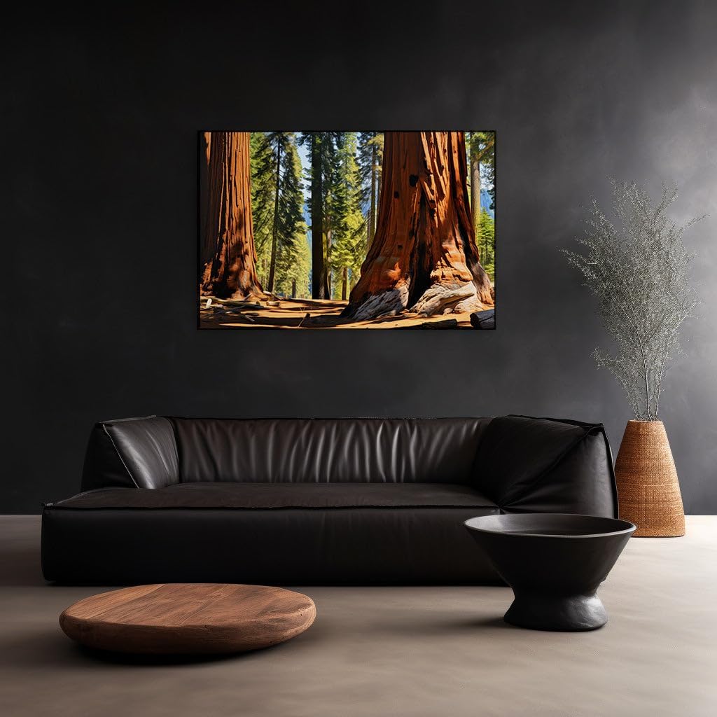 Canvas for Living room. Whispers of Light in the Serene Forest Hollow, 27 x 18 inch Canvas Wall Art - Contemporary Masterpieces - Modern Home Decor