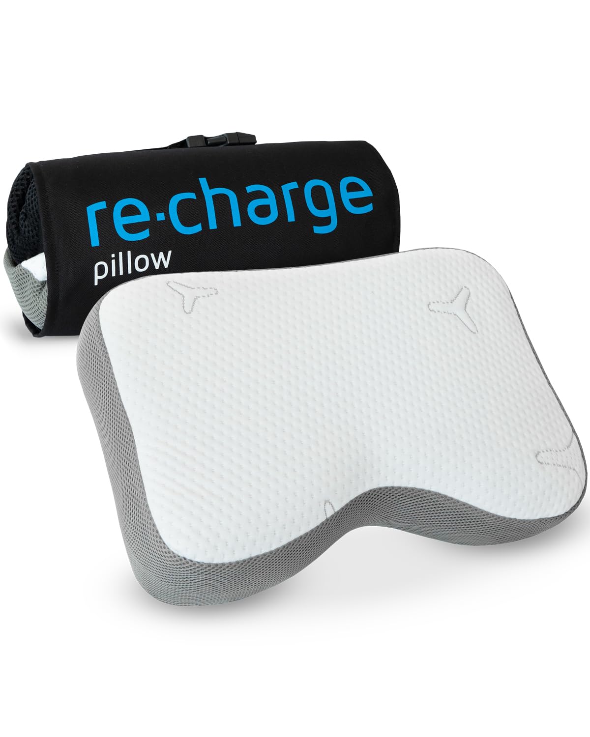 Nackenkissen Re-Charge Intense, Ergonomisches HWS Seitenschläfer-Kissen, Hochwertiger Memory-Foam mit Bambus-Aktivkohle, Innovative Technologie für tieferen Schlaf, Recovery pillow 50x30x12
