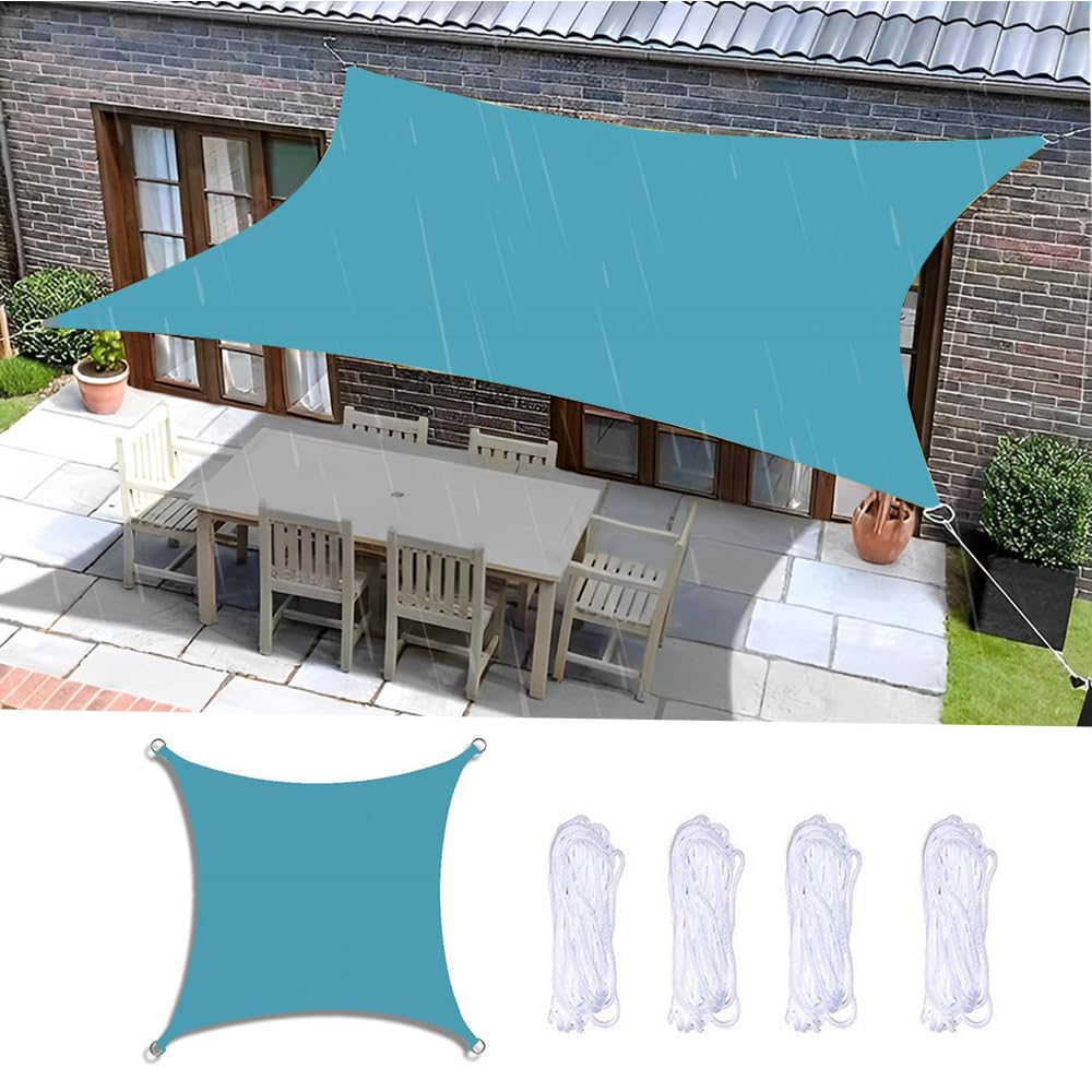 Voile d'ombrage imperméable bleu lac 2x4m pour jardin et terrasse